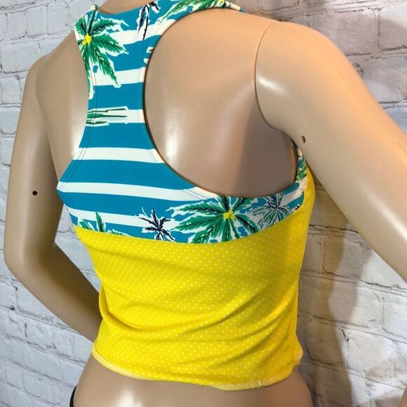 Lime Ricki Girls Tropical Colorblock Tankini M - Picture 9 of 16